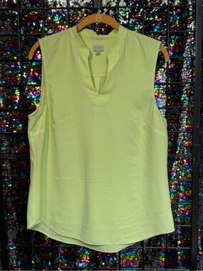 Daniel Cremieux Neon Green Sleeveless V-Notch Camisole